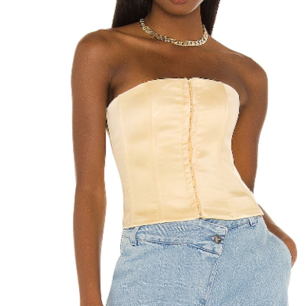 Danielle Guizio Cream Crop Top